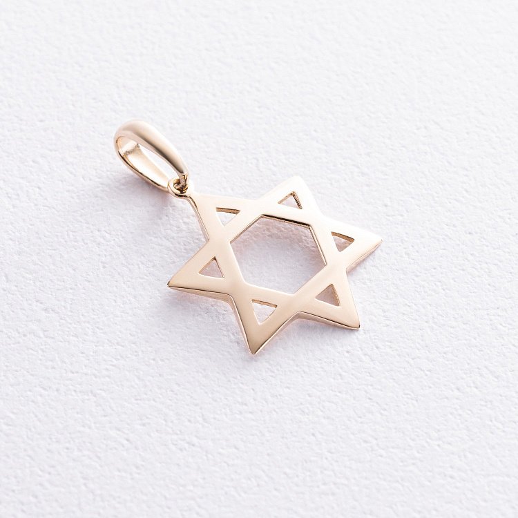 Кулон "Зірка Давида" у жовтому золоті п03828 від ювелірного магазину Онікс