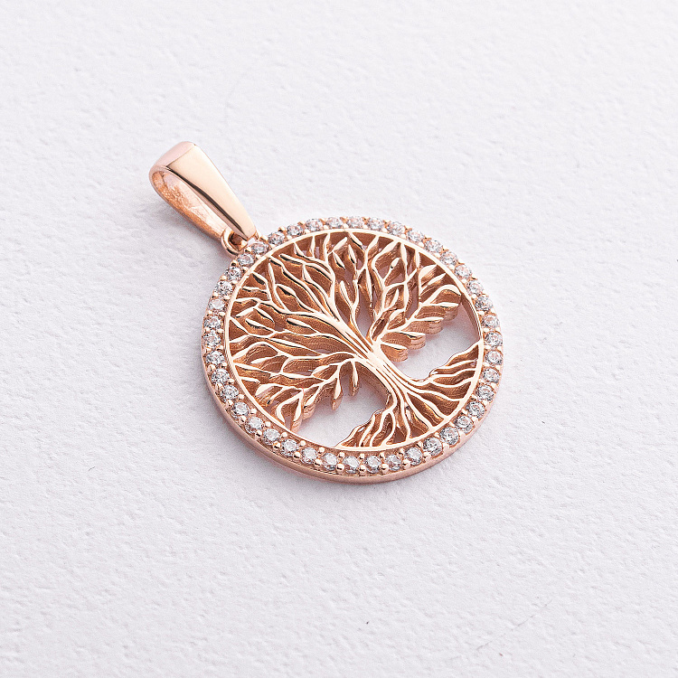 Золотий кулон "Дерево життя" з фіанітами п03013 від ювелірного магазину Онікс