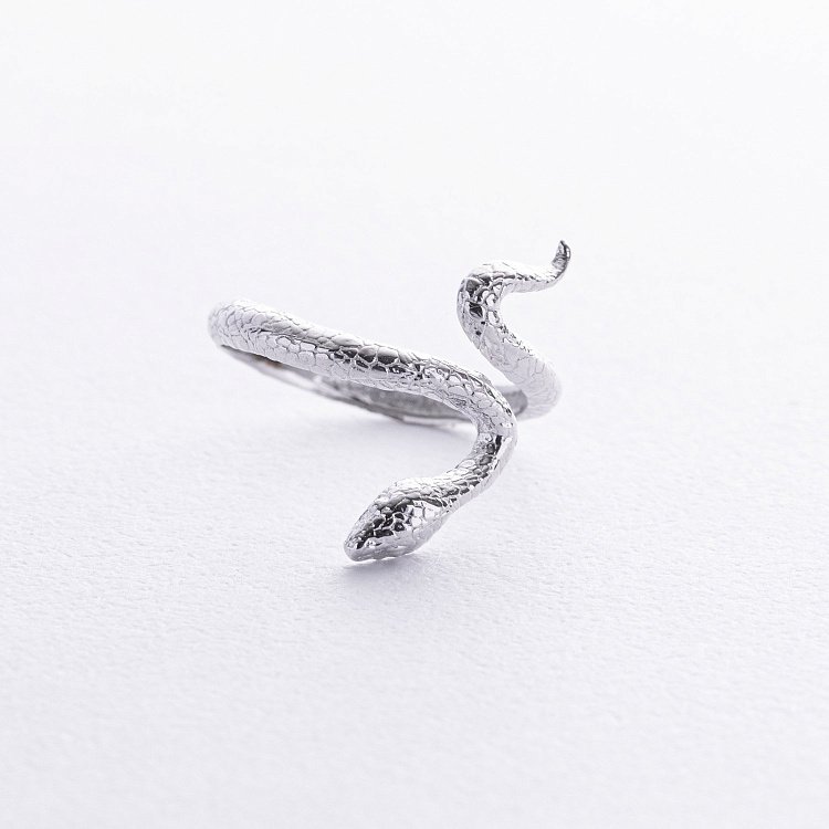 Кольцо "Змея" в белом золоте к07995 от ювелирного магазина Оникс - 4