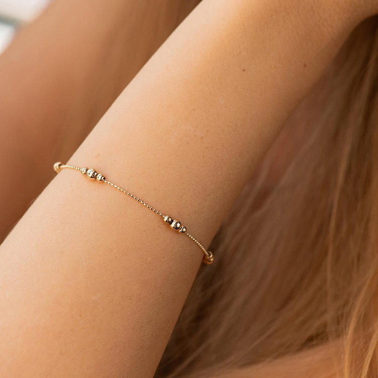 Браслет "Кульки" у жовтому золоті б05515 від ювелірного магазину Онікс - 4