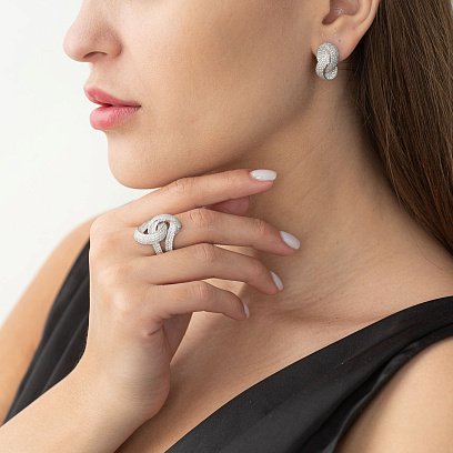 Серьги в белом золоте с бриллиантами с783 №2