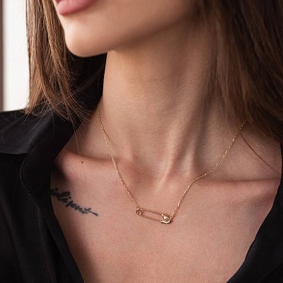 Кольє "Шпилька" у жовтому золоті кол02254 №2