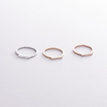 Каблучка "Astrid" у червоному золоті (фіаніти) к07568 №7