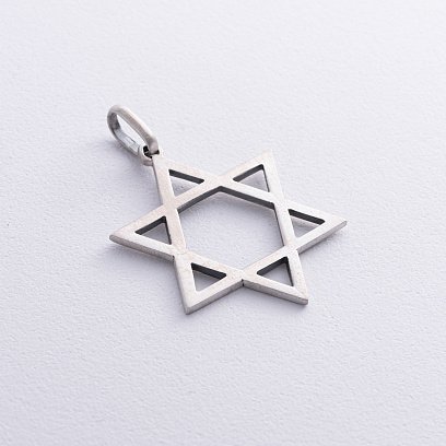 Срібна підвіска "Зірка Давида" (матова) 133122 №5