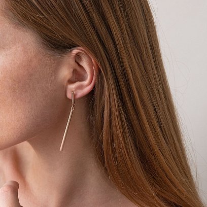 Золоті сережки - пусети в стилі мінімалізм с07126 №2