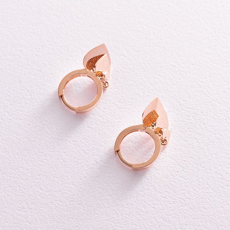 Золоті сережки "Сердечка" с07570 від ювелірного магазину Онікс - 4