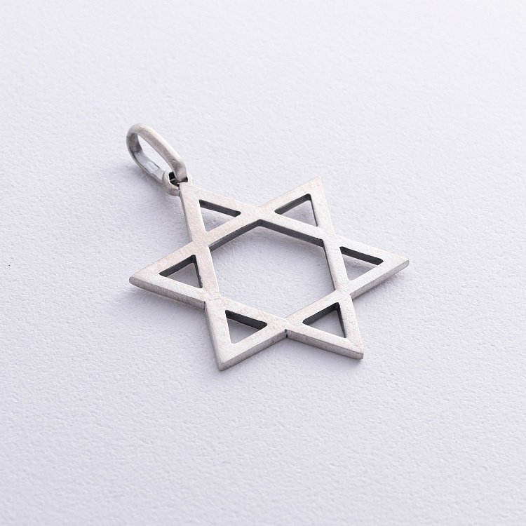 Срібна підвіска "Зірка Давида" (матова) 133122 від ювелірного магазину Онікс - 4