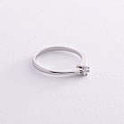 Помолвочное серебряное кольцо с фианитом 485 от ювелирного магазина Оникс