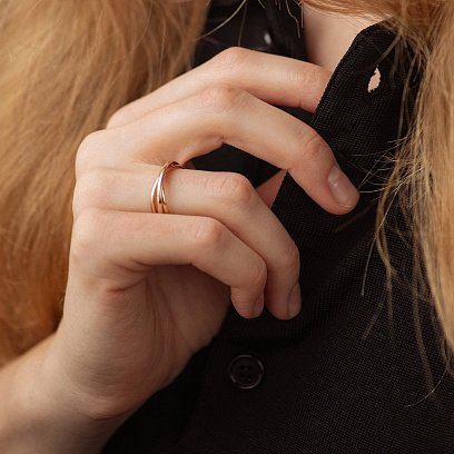 Золотое кольцо "Круговорот" (тройное) обр00241 №2