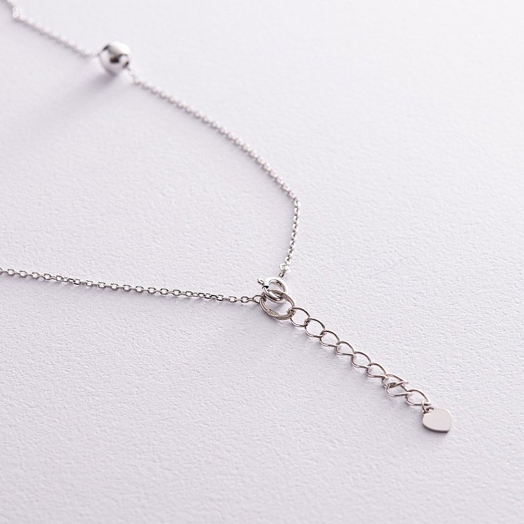 Серебряное колье - галстук с шариками 908-01398 от ювелирного магазина Оникс - 5