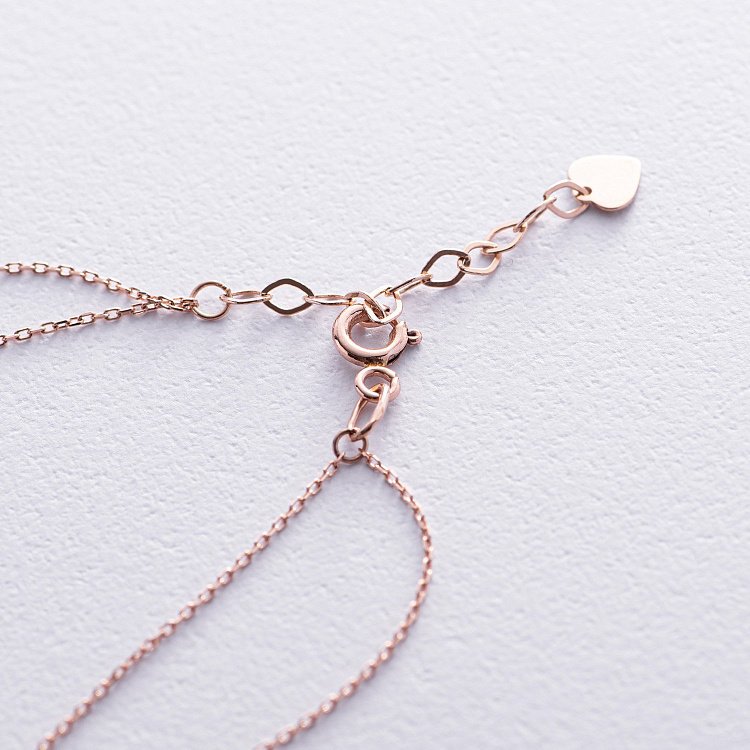 Двойной золотой браслет "Сердечко" б05103 от ювелирного магазина Оникс - 4