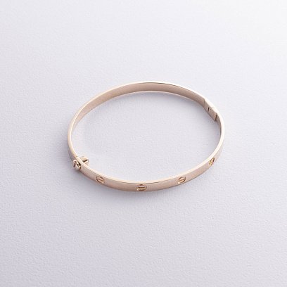 Жорсткий браслет "Love" у жовтому золоті б04655 №6
