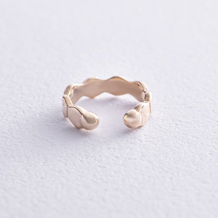 Серьга - каффа "Грани" в желтом золоте с07919 от ювелирного магазина Оникс - 2