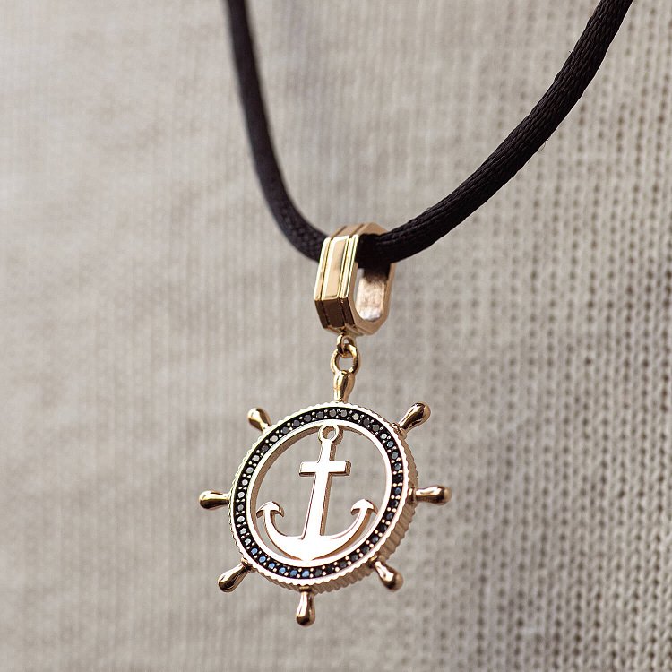 Шовковий шнурок з золотою гладкою застібкою (3 мм) кол00937 від ювелірного магазину Онікс - 2