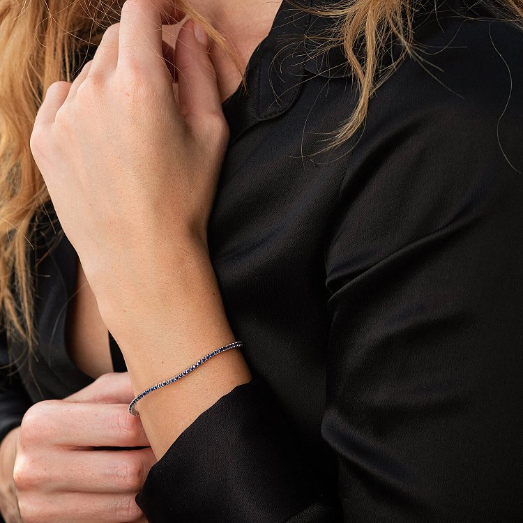 Браслет Теніс у білому золоті з сапфірами 518791529 від ювелірного магазину Онікс - 3