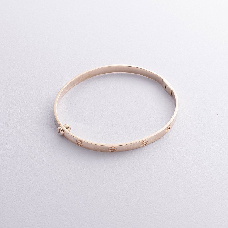 Жорсткий браслет "Love" у жовтому золоті б04655 від ювелірного магазину Онікс - 5