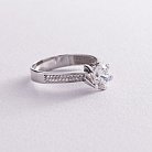 Золотое помолвочное кольцо с фианитами к04738 от ювелирного магазина Оникс