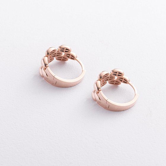 Серьги "Charlie" в красном золоте с09480 №3