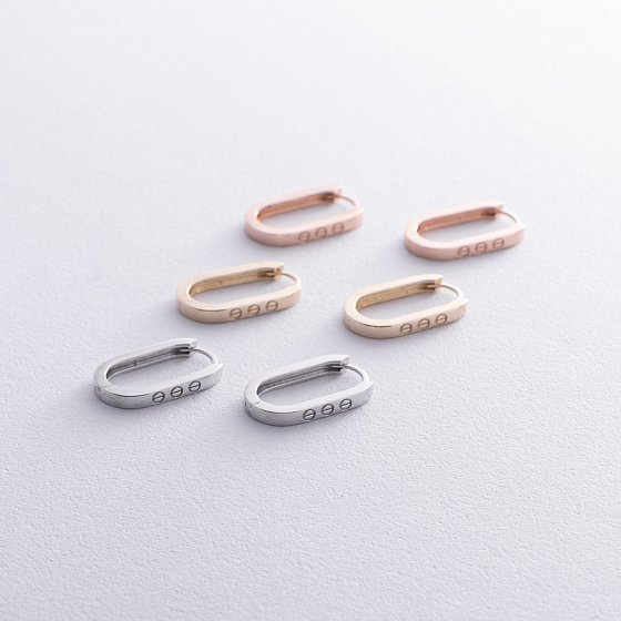 Сережки "Love" у жовтому золоті с08606 №3