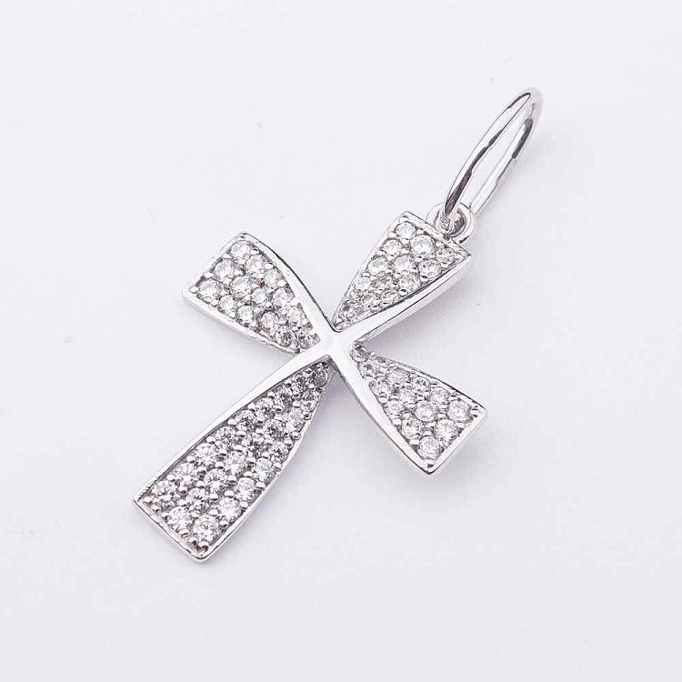 Золотий хрестик з фіанітами п01927 від ювелірного магазину Онікс