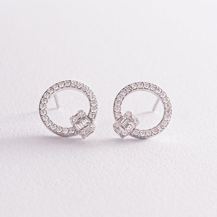 Золоті сережки - пусети з діамантами сб0382z від ювелірного магазину Онікс