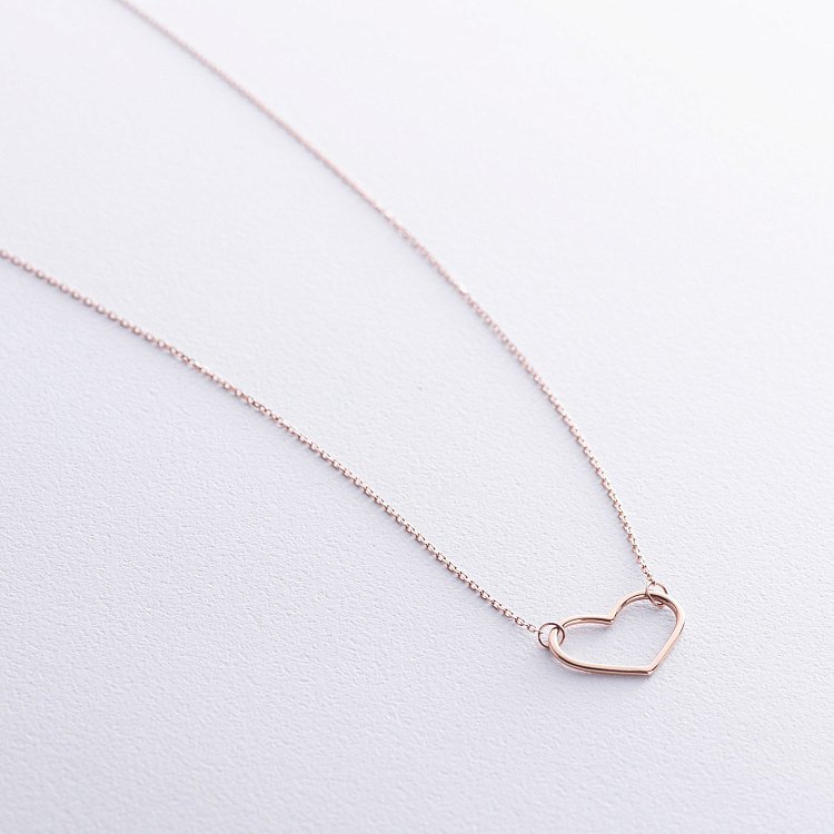 Кольє "Сердечко" у червоному золоті кол02471 від ювелірного магазину Онікс - 4