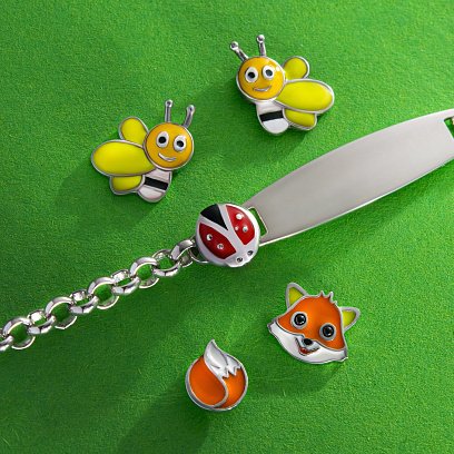 Дитячі сережки - пусети "Бджілки" у сріблі (емаль) 449 №3