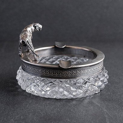 Серебряная фигура с тигром ручной работы 23125 №5