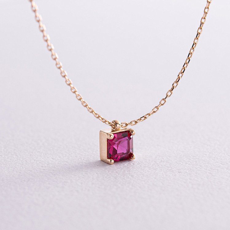 Золоте кольє "Альма" (рожевий фіаніт) кол02367 від ювелірного магазину Онікс