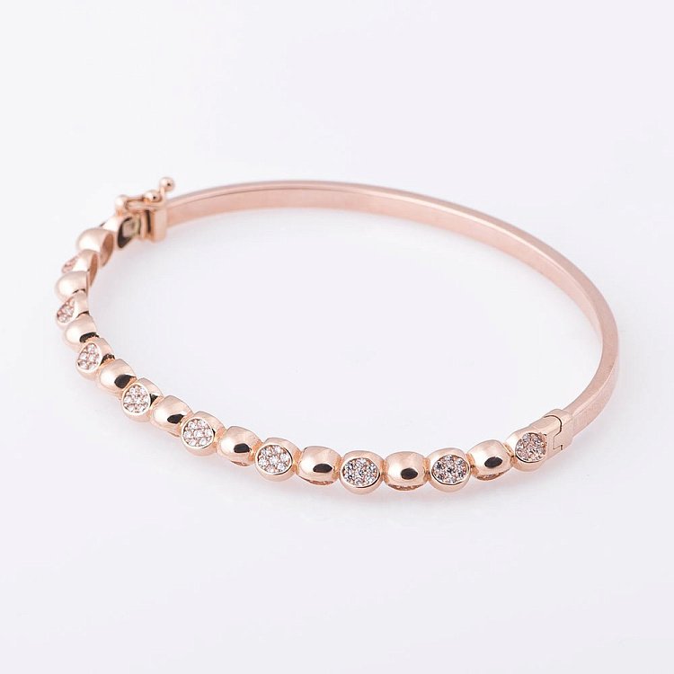 Золотой браслет с шарами (фианиты) б02780 от ювелирного магазина Оникс