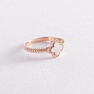 Золотое кольцо "Клевер" с фианитами к07005 от ювелирного магазина Оникс