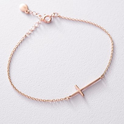 Браслет "Крестик" в красном золоте з2081 №6