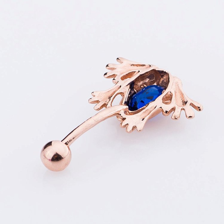 Золотий пірсинг в пупок "Жаба" пир00046с від ювелірного магазину Онікс - 1