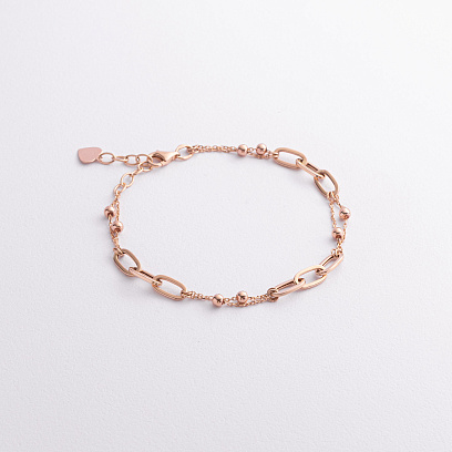 Золотой браслет с шариками б05723