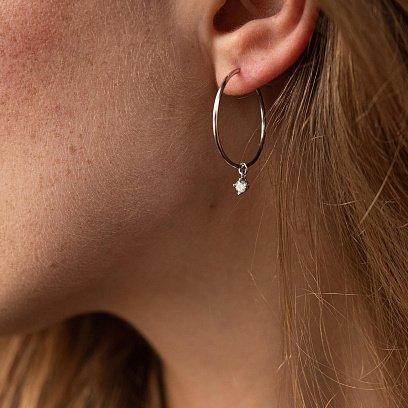 Срібні сережки - кільця "Асиметрія" 4853 №8