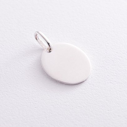 Серебряный кулон для гравировки (овальный) 133045