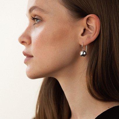 Серебряные серьги "Шарики" 121101 №2