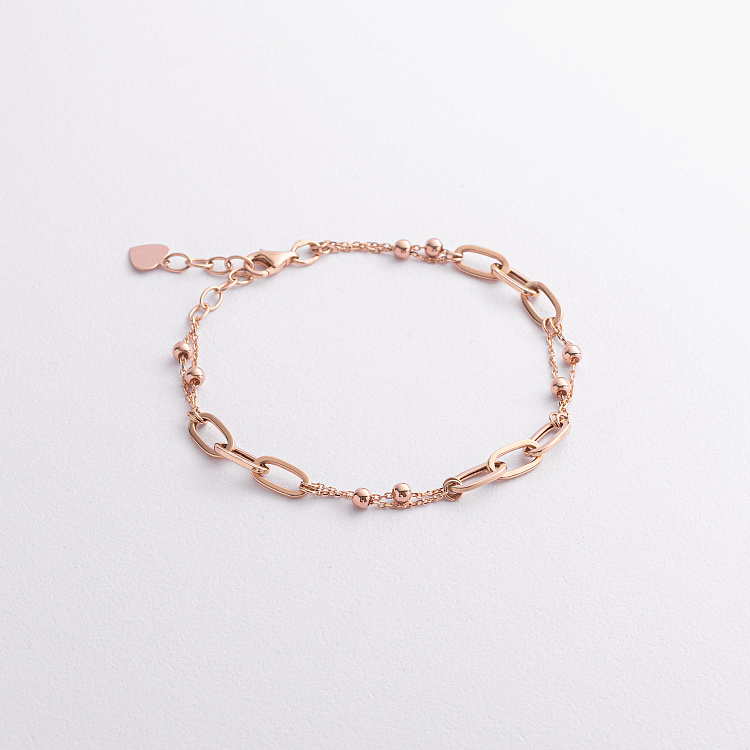 Золотой браслет с шариками б05723 от ювелирного магазина Оникс