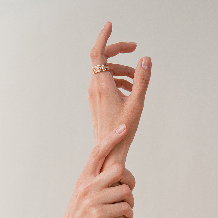 Кольцо "Sharon" с фианитами (красное золото) к08337 от ювелирного магазина Оникс - 3