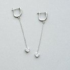 Срібні сережки "Сердечка" з фіанітами 122302 от ювелирного магазина Оникс - 5