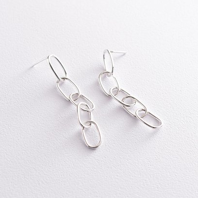 Срібні сережки "Свобода" 122847 №4