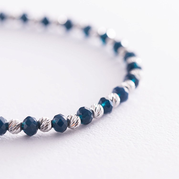 Серебряный браслет с искусственным лазуритом 141515 от ювелирного магазина Оникс - 2