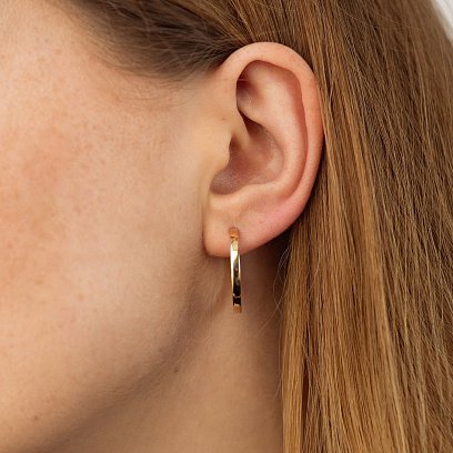 Серьги - кольца в желтом золоте с08764 №4