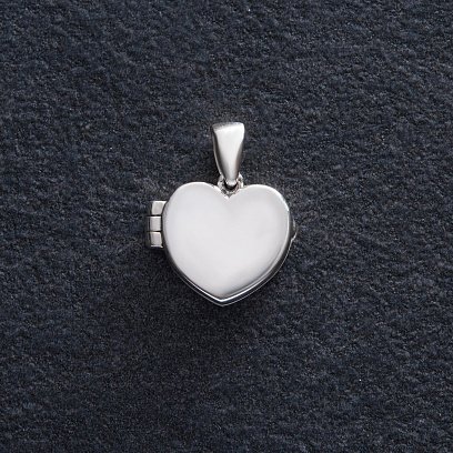 Серебряный кулон "Сердечко. Till death do us part - пока смерть не разлучит нас" для фотографии 7352 №5