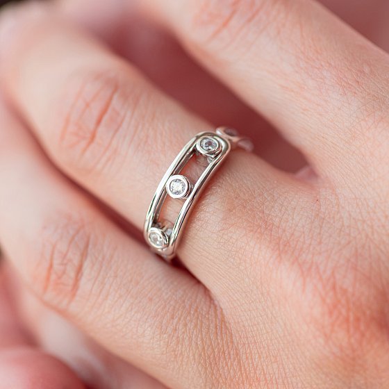 Серебряное кольцо "Daphne" с фианитами 112850 №2