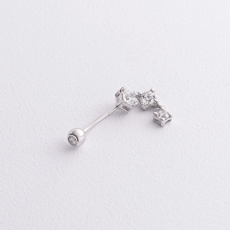 Золотий пірсинг у пупок (фіаніти) пир00278 - 1 Золотий пірсинг у пупок (фіаніти) пир00278 від ювелірного магазину Онікс - 1