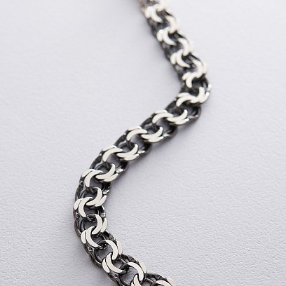 Мужской серебряный браслет (гарибальди 1.4 см) ч0217823 №3