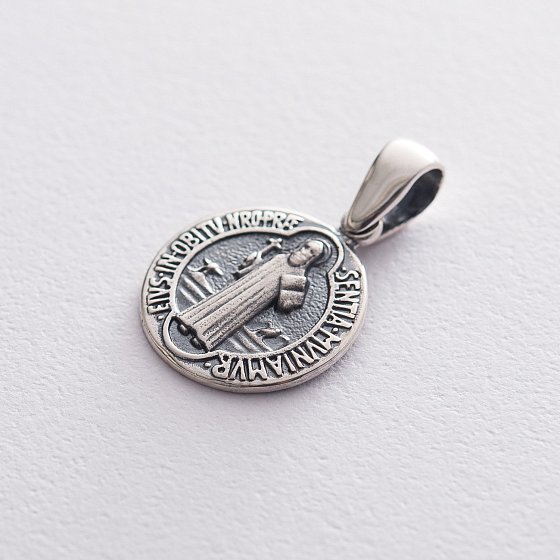 Серебряная подвеска св. Бенедикт 131554 №3