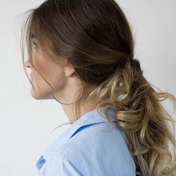 Золотые серьги кольца с00287 от ювелирного магазина Оникс - 2