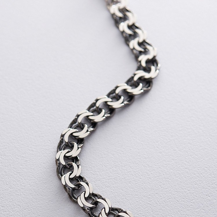 Мужской серебряный браслет (гарибальди 1.4 см) ч0217823 от ювелирного магазина Оникс - 2